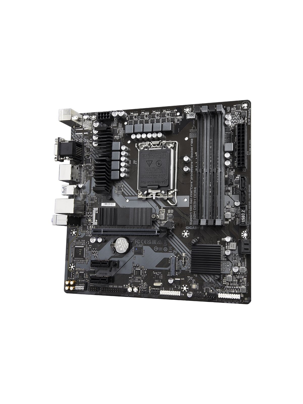 Gigabyte | B760M DS3H DDR4 1.0 M/B | Processor family Intel | Processor socket  LGA1700 | DDR4 DIMM | Memory slots 4 | Supported hard disk drive interfaces 	SATA, M.2 | Number of SATA connectors 4 | Chipset Intel B760 Express | Micro ATX 2
