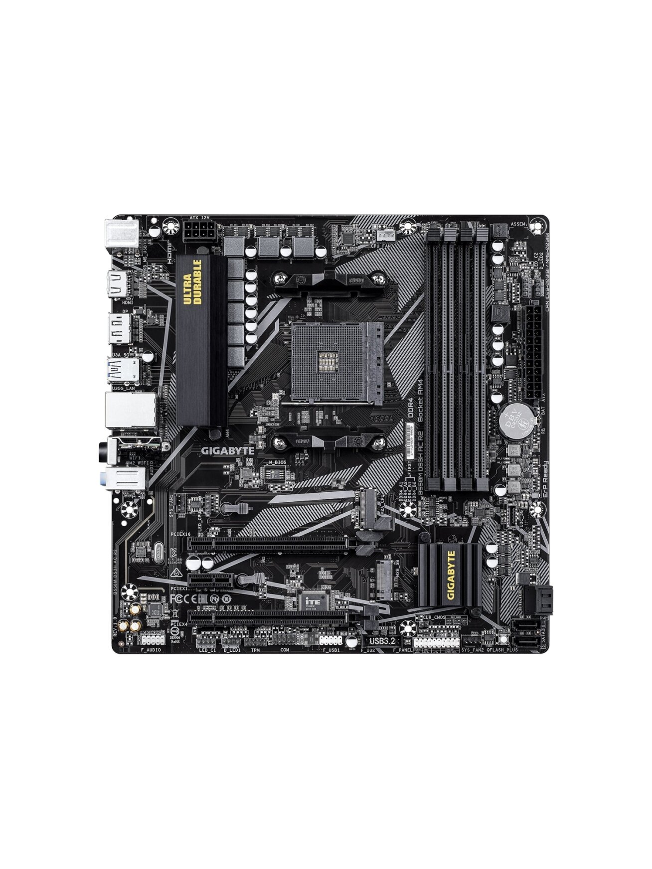 Gigabyte B550M DS3H AC R2 | Processor family AMD | Processor socket AM4 | DDR4 DIMM | Supported hard disk drive interfaces SATA, M.2 | Number of SATA connectors 4 Gigabyte B550M DS3H AC R2 | Processor family AMD | Processor socket AM4 | DDR4 DIMM | Supported hard disk drive interfaces SATA, M.2 | Number of SATA connectors 4