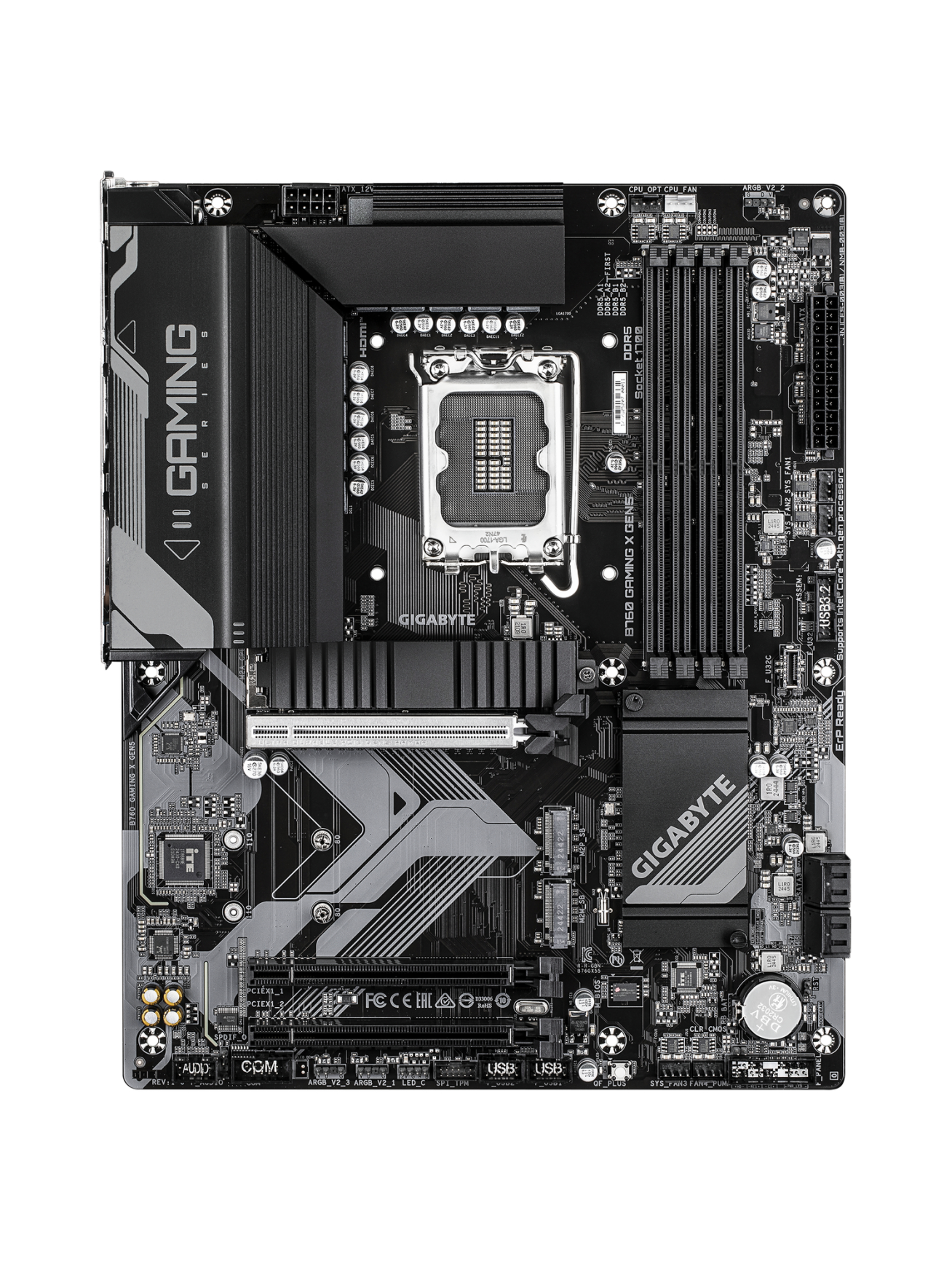 Gigabyte B760 GAMING X GEN5 | Processor family Intel | Processor socket LGA1700 | DDR5 | Supported hard disk drive interfaces M.2, SATA | Number of SATA connectors 4 1 Gigabyte B760 GAMING X GEN5 | Processor family Intel | Processor socket LGA1700 | DDR5 | Supported hard disk drive interfaces M.2, SATA | Number of SATA connectors 4 1