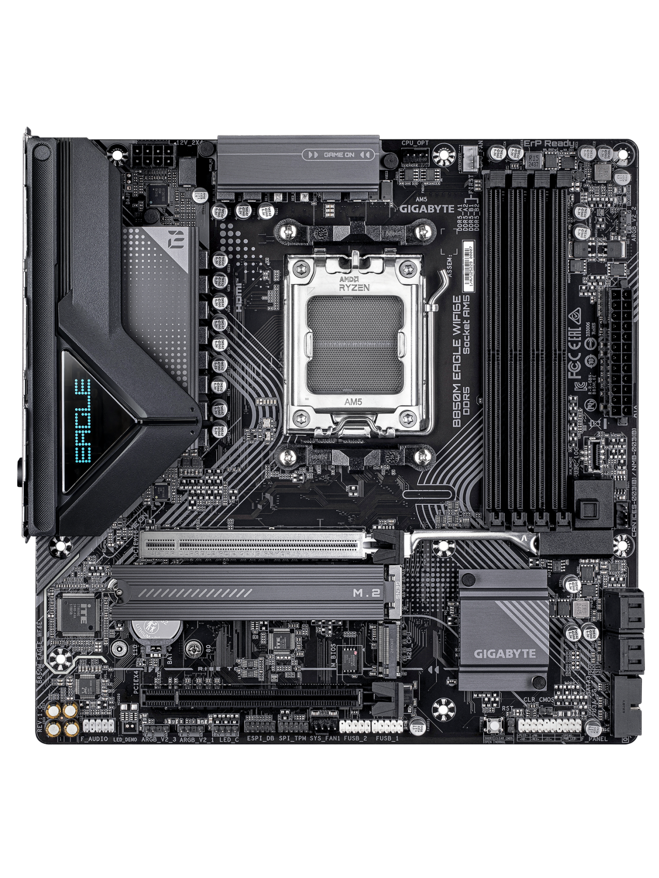 Gigabyte B850M EAGLE WF6E | Processor family AMD | Processor socket AM5 | DDR5 | Supported hard disk drive interfaces SATA, M.2 | Number of SATA connectors 4 1