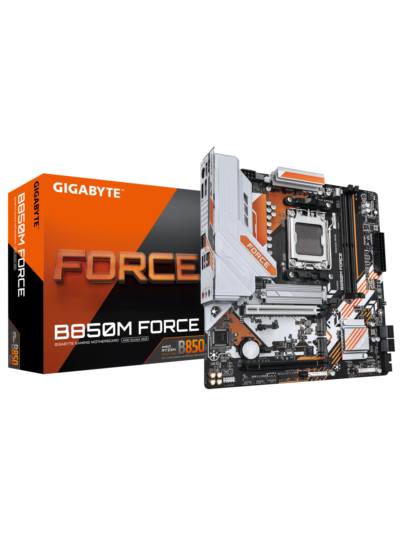 Gigabyte B850M FORCE (rev. 1.0) | Processor family AMD | Processor socket AM5 | DDR5 | Supported hard disk drive interfaces SATA, M.2 | Number of SATA connectors 4