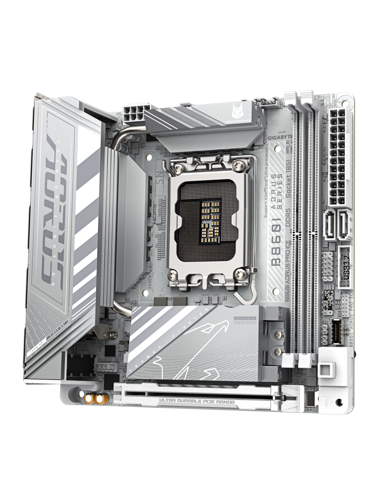 Gigabyte B860I AORUS PRO ICE | Processor family Intel | Processor socket LGA1851 | DDR5 | Supported hard disk drive interfaces SATA, M.2 | Number of SATA connectors 2 3