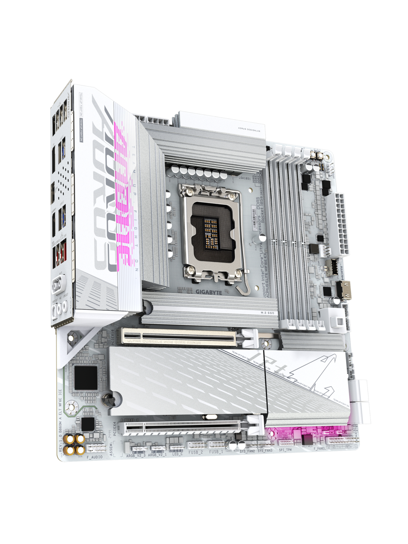 Gigabyte B860M AORUS ELITE WIFI6E ICE | Processor family Intel | Processor socket LGA1851 | DDR5 | Supported hard disk drive interfaces SATA, M.2 | Number of SATA connectors 4 2