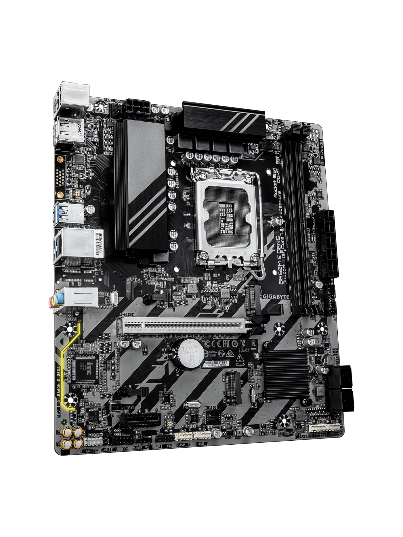 Gigabyte B860M E GEN5 | Processor family Intel | Processor socket LGA1851 | DDR5 | Number of SATA connectors 4 | Supported hard disk drive interfaces SATA, M.2 2
