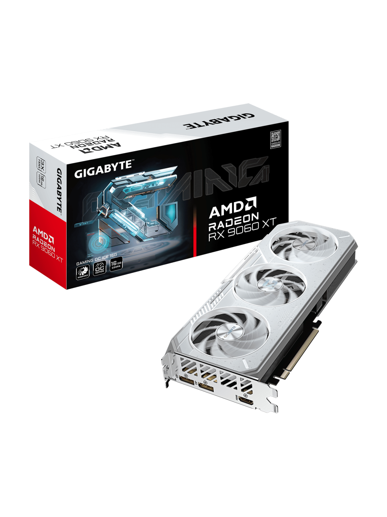 Gigabyte Radeon RX 9060 XT GAMING OC ICE 16G | AMD | 16 GB | Radeon RX 9060 XT | GDDR6 | HDMI ports quantity 1 | PCI-E 5.0 Gigabyte Radeon RX 9060 XT GAMING OC ICE 16G | AMD | 16 GB | Radeon RX 9060 XT | GDDR6 | HDMI ports quantity 1 | PCI-E 5.0