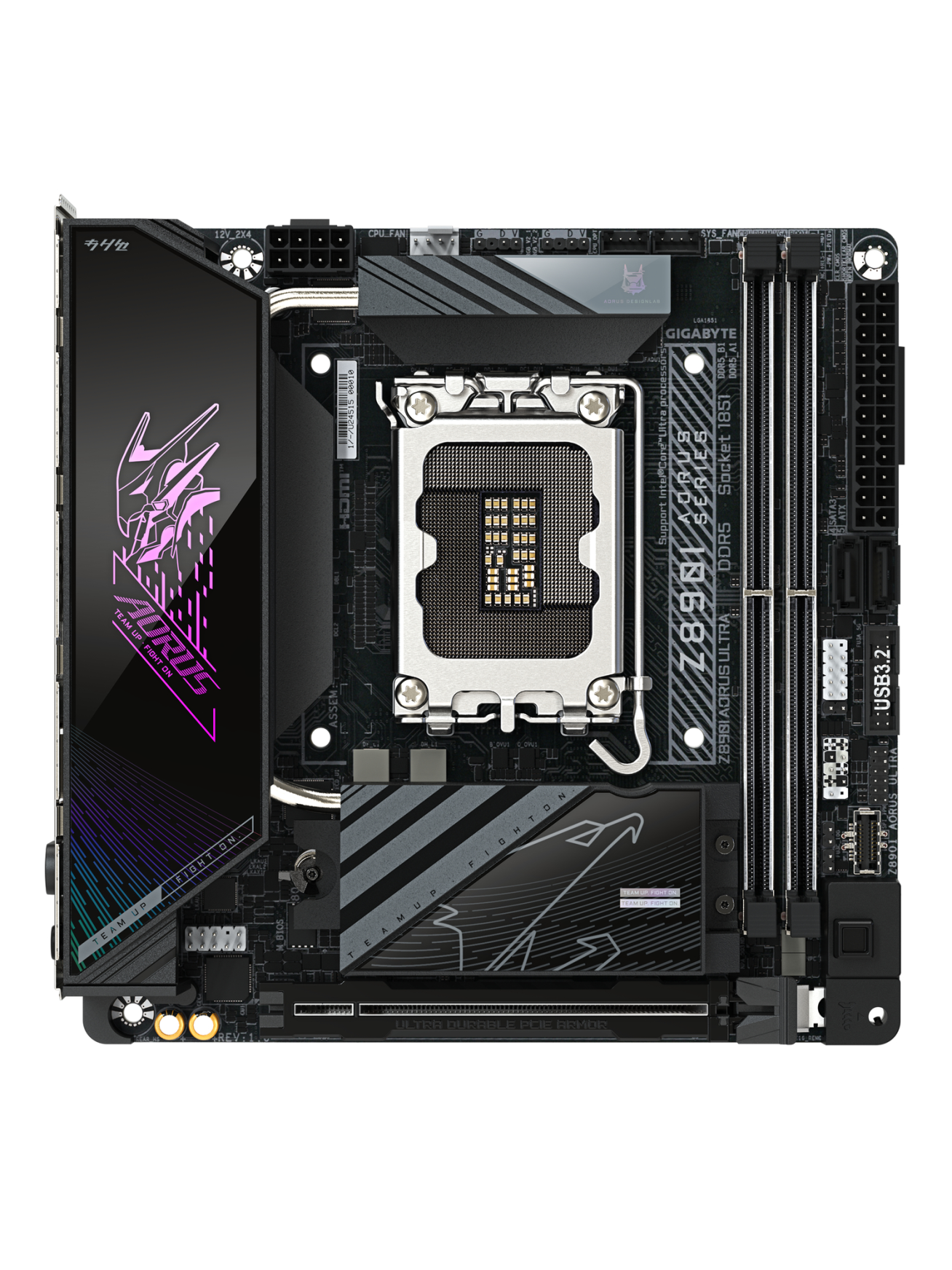 Gigabyte Z890I AORUS ULTRA | Processor family Intel | Processor socket LGA1851 | DDR5 | Supported hard disk drive interfaces M.2, SATA | Number of SATA connectors 2 1
