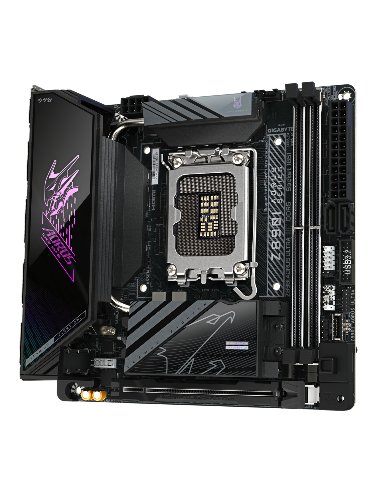 Gigabyte Z890I AORUS ULTRA | Processor family Intel | Processor socket LGA1851 | DDR5 | Supported hard disk drive interfaces M.2, SATA | Number of SATA connectors 2 3