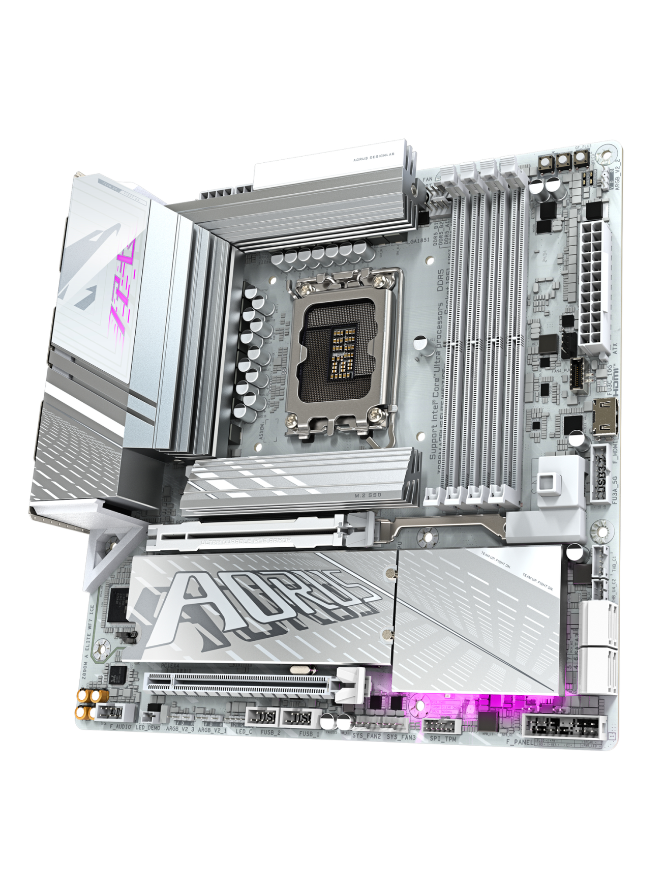 Gigabyte Z890M A ELITE WF7 ICE | Processor family Intel | Processor socket LGA1851 | DDR5 | Supported hard disk drive interfaces SATA, M.2 | Number of SATA connectors 4 3