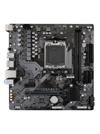 Gigabyte | A620M H 1.0 M/B | Processor family AMD | Processor socket AM5 | DDR5 DIMM | Memory slots 2 | Supported hard disk drive interfaces SATA, M.2 | Number of SATA connectors 4 | Chipset AMD A620 | Micro ATX Gigabyte | A620M H 1.0 M/B | Processor family AMD | Processor socket AM5 | DDR5 DIMM | Memory slots 2 | Supported hard disk drive interfaces SATA, M.2 | Number of SATA connectors 4 | Chipset AMD A620 | Micro ATX