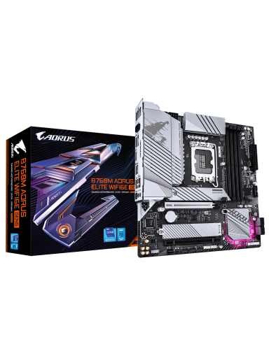 Gigabyte B760M AORUS ELITE WIFI6E GEN5 | Processor family Intel | Processor socket LGA1700 | DDR5 | Supported hard disk drive interfaces M.2, SATA | Number of SATA connectors 4 Gigabyte B760M AORUS ELITE WIFI6E GEN5 | Processor family Intel | Processor socket LGA1700 | DDR5 | Supported hard disk drive interfaces M.2, SATA | Number of SATA connectors 4