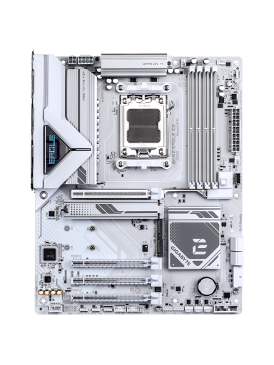 Gigabyte B850 EAGLE ICE | Processor family AMD | Processor socket AM5 | DDR5 | Supported hard disk drive interfaces SATA, M.2 | Number of SATA connectors 4 Gigabyte B850 EAGLE ICE | Processor family AMD | Processor socket AM5 | DDR5 | Supported hard disk drive interfaces SATA, M.2 | Number of SATA connectors 4