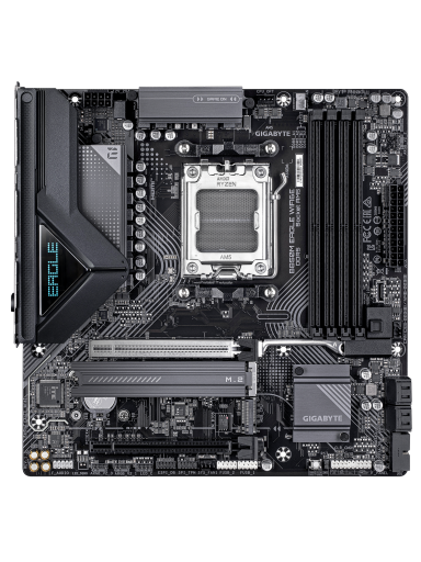 Gigabyte B850M EAGLE WF6E | Processor family AMD | Processor socket AM5 | DDR5 | Supported hard disk drive interfaces SATA, M.2 | Number of SATA connectors 4