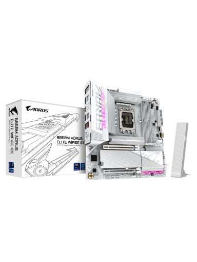 Gigabyte B860M AORUS ELITE WIFI6E ICE | Processor family Intel | Processor socket LGA1851 | DDR5 | Supported hard disk drive interfaces SATA, M.2 | Number of SATA connectors 4 Gigabyte B860M AORUS ELITE WIFI6E ICE | Processor family Intel | Processor socket LGA1851 | DDR5 | Supported hard disk drive interfaces SATA, M.2 | Number of SATA connectors 4