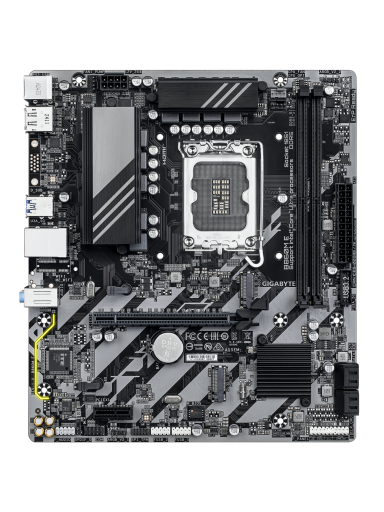 Gigabyte B860M E | Processor family Intel | Processor socket LGA1851 | DDR5 | Supported hard disk drive interfaces SATA, M.2 | Number of SATA connectors 4