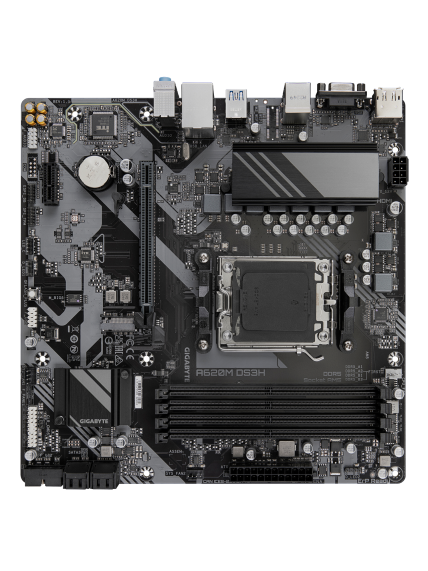 Gigabyte A620M DS3H | Processor family AMD | Processor socket AM5 | DDR5 | Supported hard disk drive interfaces M.2, SATA | Number of SATA connectors 4 2