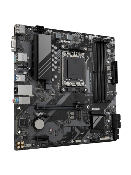 Gigabyte A620M DS3H | Processor family AMD | Processor socket AM5 | DDR5 | Supported hard disk drive interfaces M.2, SATA | Number of SATA connectors 4 1