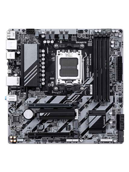 Gigabyte B840M DS3H | Processor family AMD | Processor socket AM5 | DDR5 | Supported hard disk drive interfaces SATA, M.2 | Number of SATA connectors 4 1 Gigabyte B840M DS3H | Processor family AMD | Processor socket AM5 | DDR5 | Supported hard disk drive interfaces SATA, M.2 | Number of SATA connectors 4 1