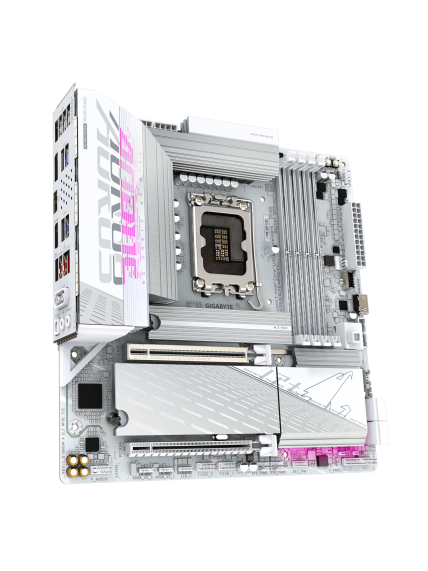 Gigabyte B860M AORUS ELITE WIFI6E ICE | Processor family Intel | Processor socket LGA1851 | DDR5 | Supported hard disk drive interfaces SATA, M.2 | Number of SATA connectors 4 2