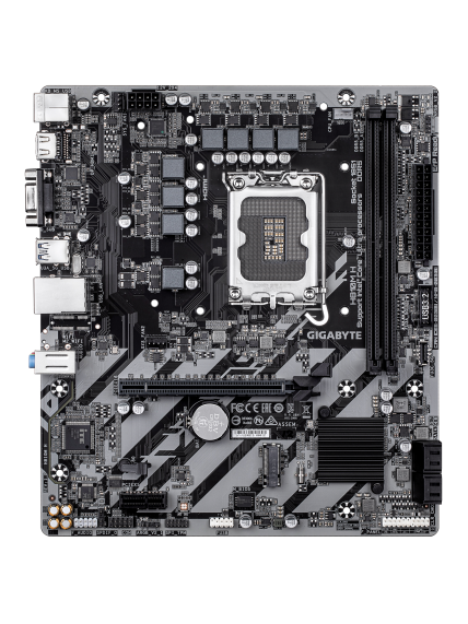 Gigabyte H810M H | Processor family Intel | Processor socket LGA1851 | DDR5 | Supported hard disk drive interfaces SATA, M.2 | Number of SATA connectors 4 1