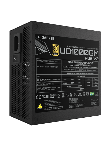 Gigabyte Power Supply, ATX 12V v3.1 | UD1000GM PG5 V2 | 1000 W 4