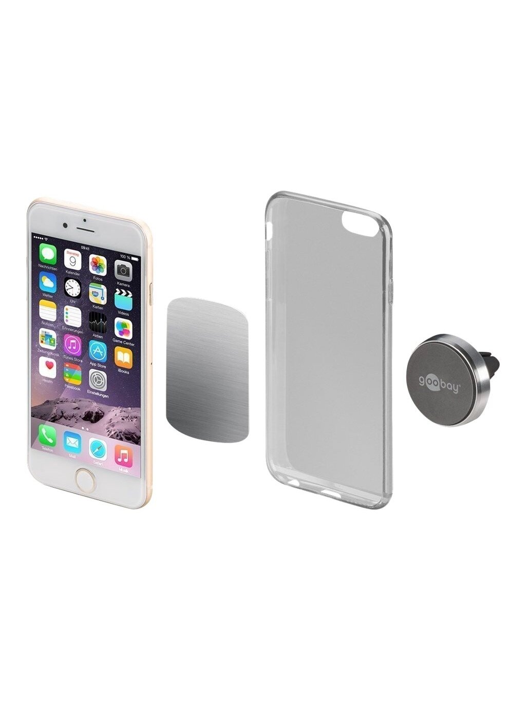 Goobay | Magnetic mount Metal Slim Design for smartphones (35mm) | 38685 | Black/Silver | Magnetic holder is suitable for almost every smartphone; Quick-Snap assembly technology for quick and easy use; Smart and almost invisible fastening option on the ca 1 Goobay | Magnetic mount Metal Slim Design for smartphones (35mm) | 38685 | Black/Silver | Magnetic holder is suitable for almost every smartphone; Quick-Snap assembly technology for quick and easy use; Smart and almost invisible fastening option on the ca 1