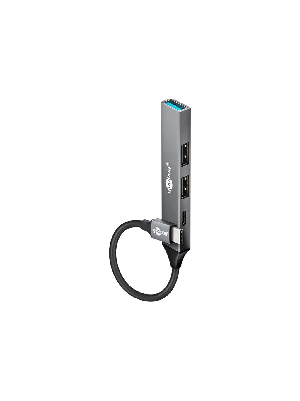 Goobay Slim 4-Port USB Hub, USB-C to USB-C/USB-A, 5 Gbit/s | 74459 Goobay Slim 4-Port USB Hub, USB-C to USB-C/USB-A, 5 Gbit/s | 74459