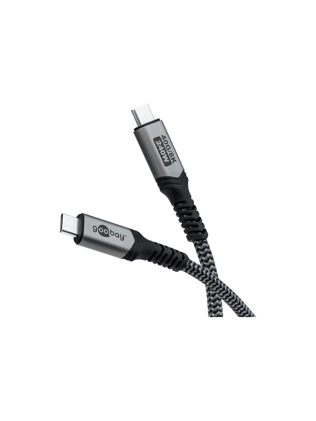 Goobay | USB-C Cable with Textile Sheath, USB4, 240 W, 40 Gbit/s, Power Delivery, 1.5 m