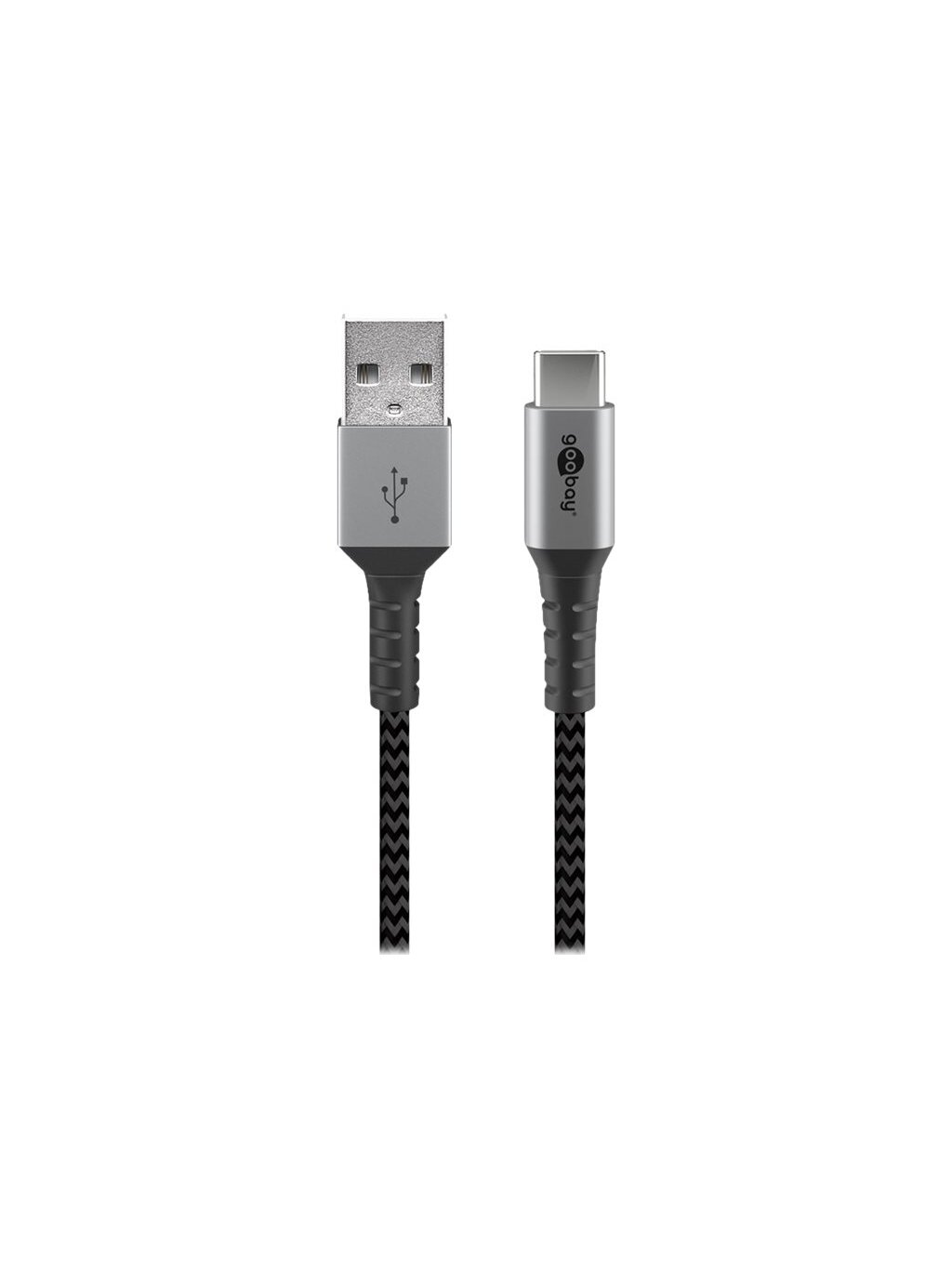 Goobay | USB-C to USB-A Textile Cable with Metal Plugs | 49296 | USB-C to USB-A