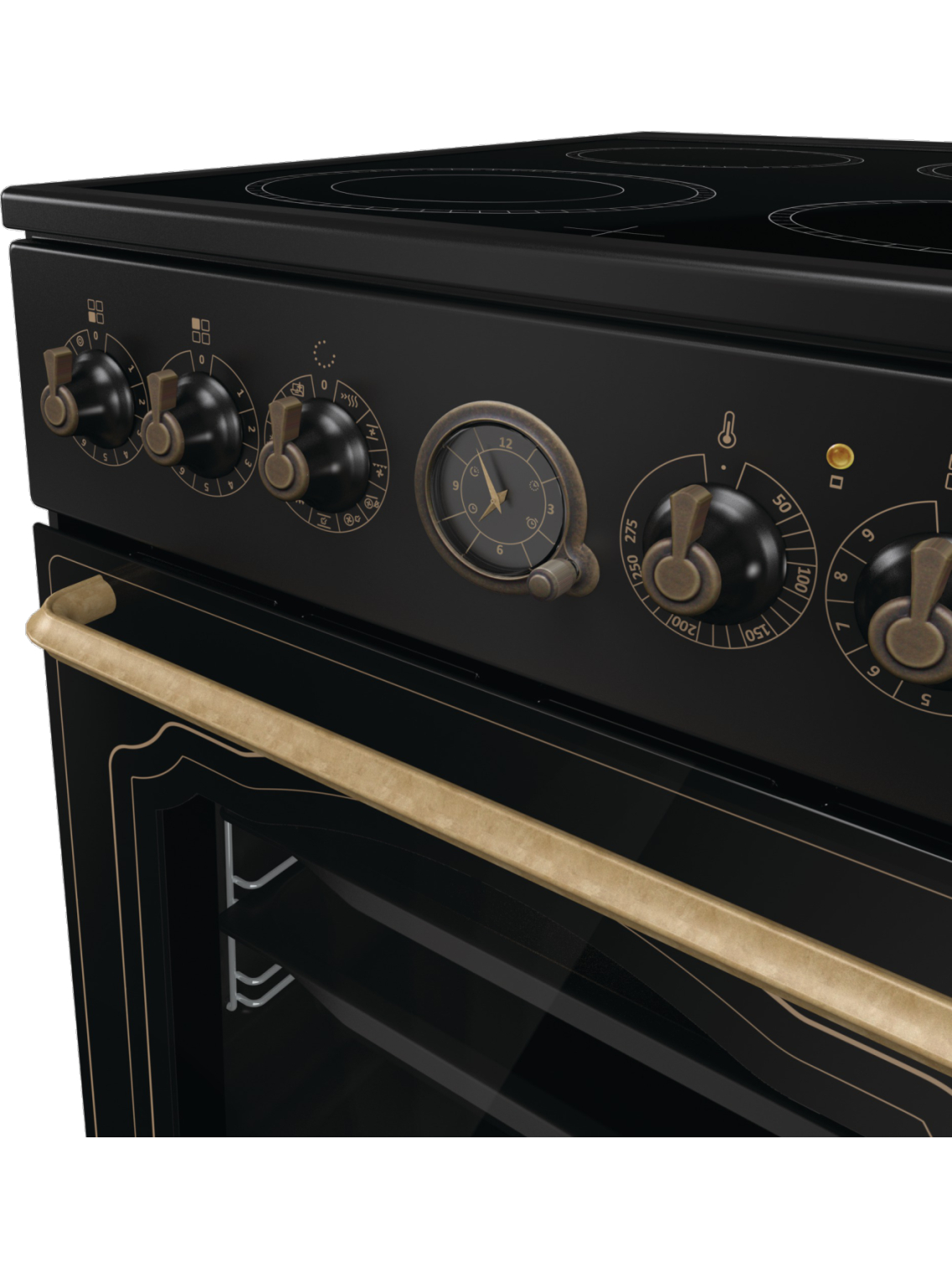 Gorenje Cooker | GECS5B70CLB | Hob type Vitroceramic | Oven type Electric | Black | Width 50 cm | Depth 59.4 cm | 70 L 5