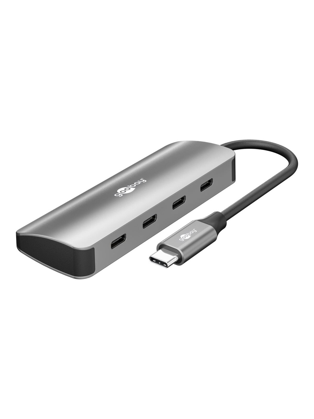 Goobay Slim 4-Port USB-Hub, USB-C auf USB-C, 10 Gbit/s, Grey | 76565 Goobay Slim 4-Port USB-Hub, USB-C auf USB-C, 10 Gbit/s, Grey | 76565