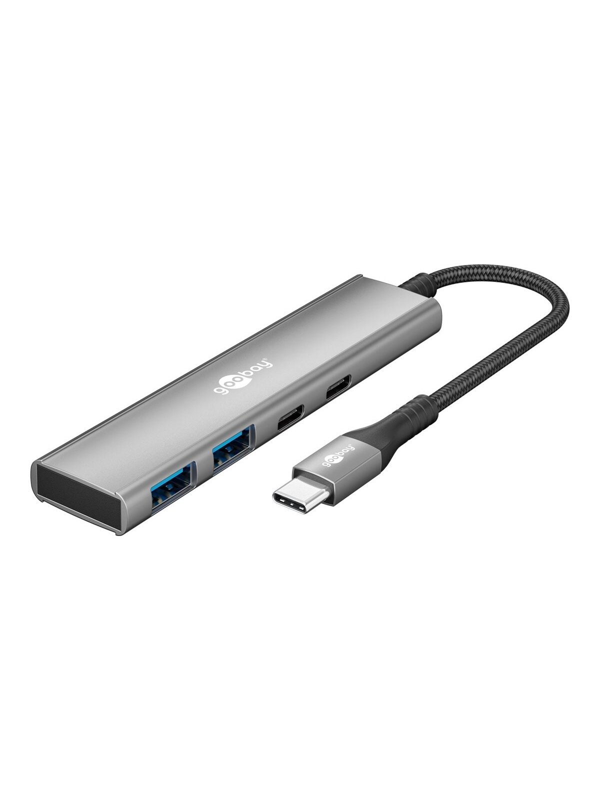 Goobay Slim 4-Port USB Hub, USB-C to USB-C/USB-A, 5 Gbit/s | 76563 Goobay Slim 4-Port USB Hub, USB-C to USB-C/USB-A, 5 Gbit/s | 76563