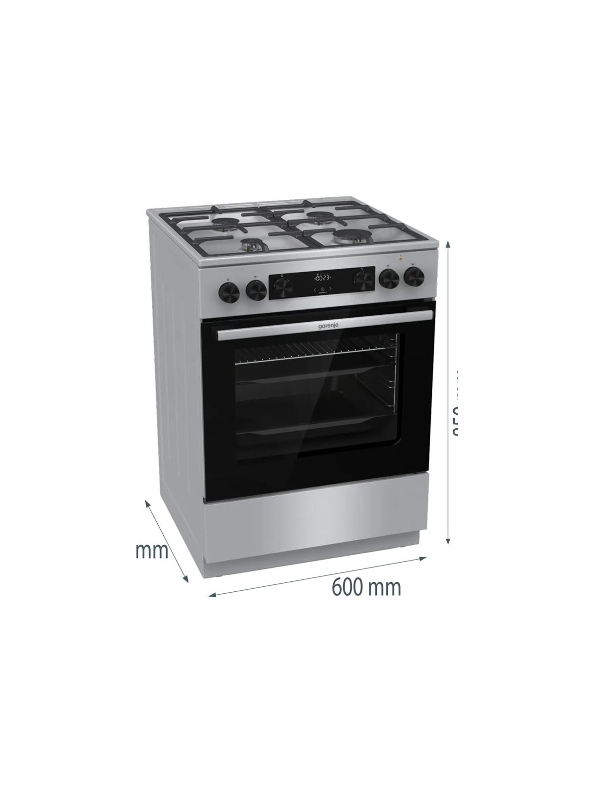 Gorenje GK6C4XF | Cooker | Hob type Gas | Oven type Electric | Stainless steel | Width 60 cm | Depth 60 cm | Grilling | Energy efficiency class A | 71 L 4