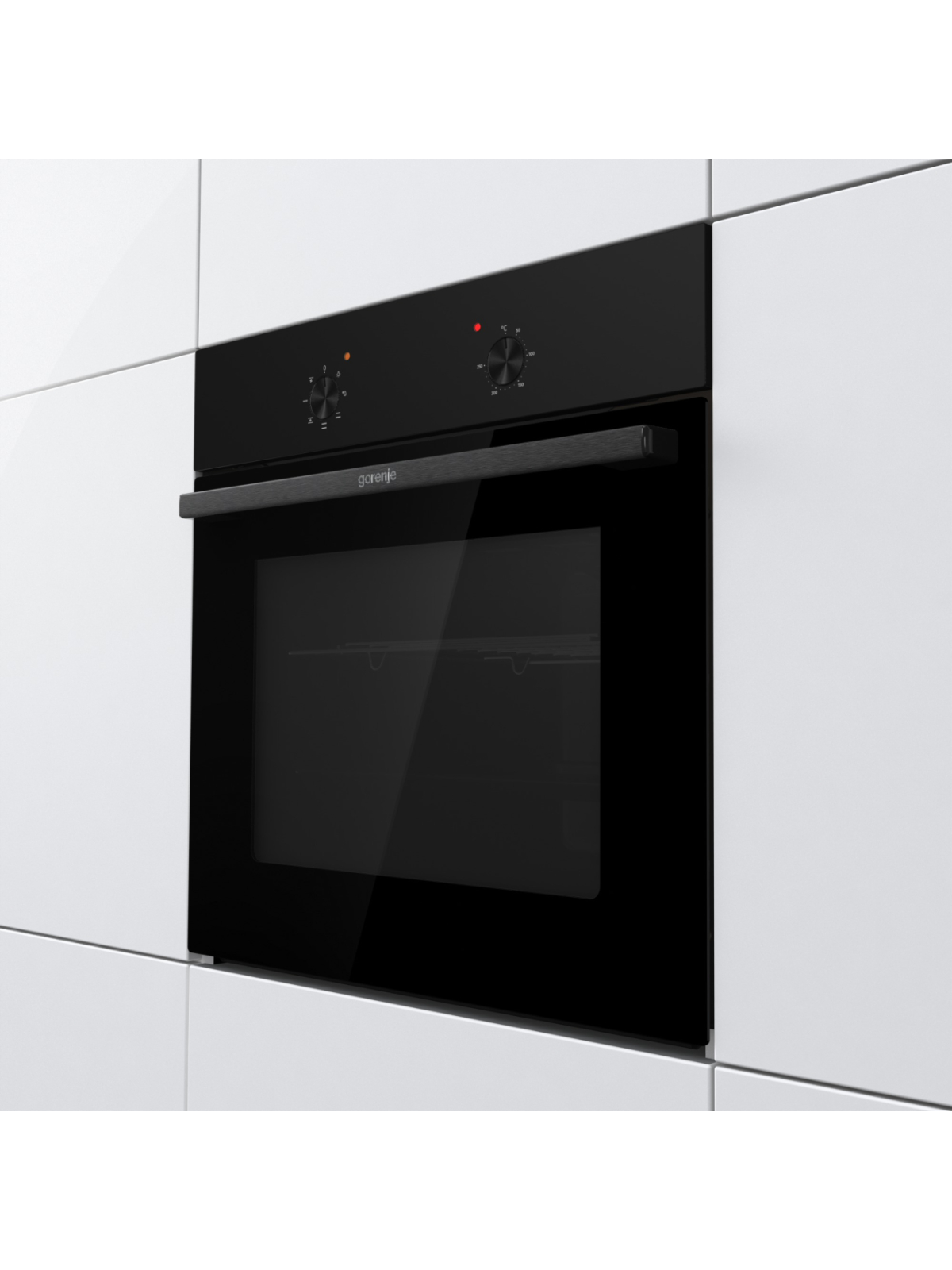 Gorenje Oven | BO6615E01B | 60 L | Electric | EnamelClean | Push pull buttons | Height 59.5 cm | Width 59.5 cm | Black 2