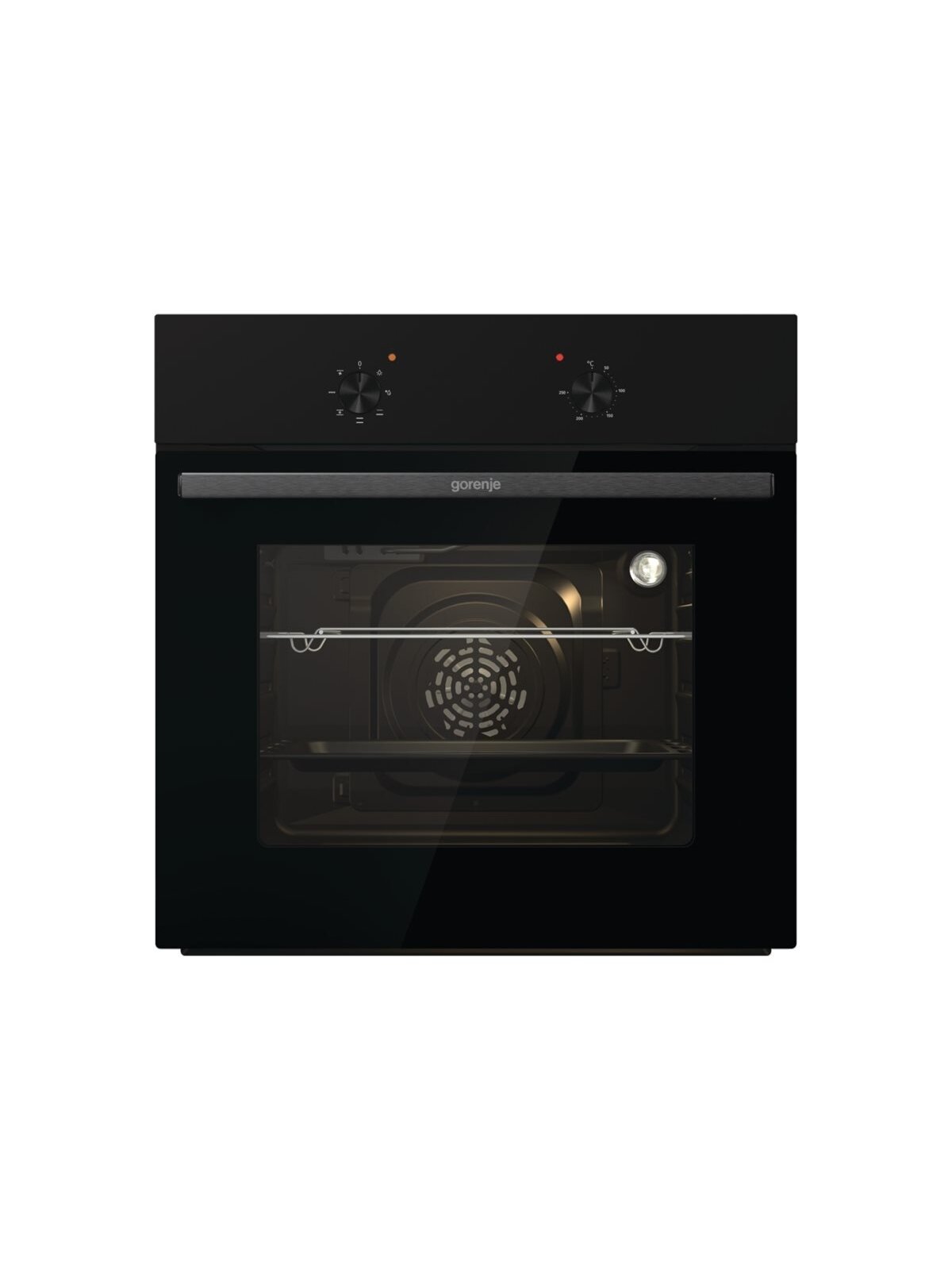 Gorenje Oven | BO6615E01B | 60 L | Electric | EnamelClean | Push pull buttons | Height 59.5 cm | Width 59.5 cm | Black