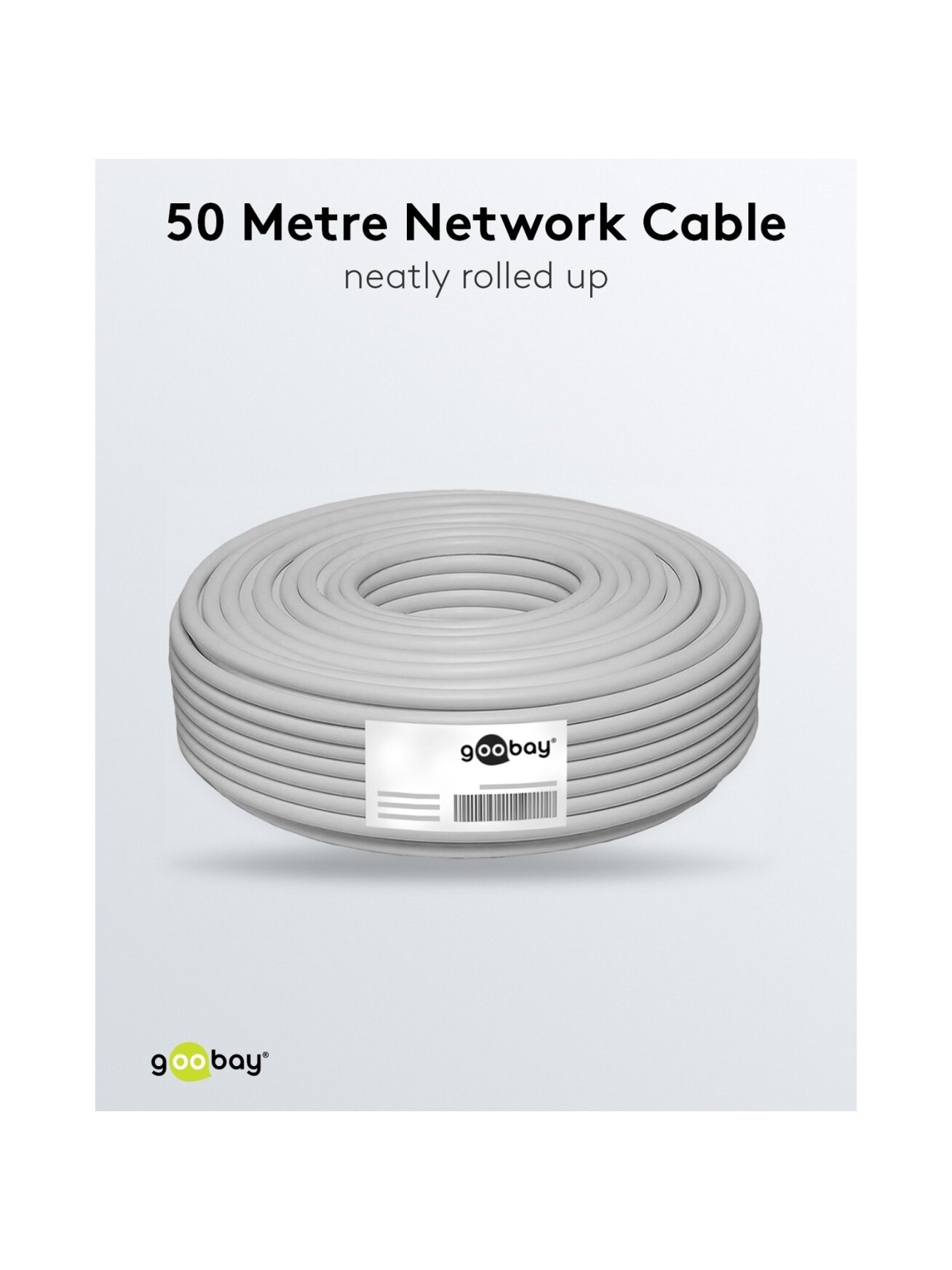 Goobay | CAT 6A Network Cable, S/FTP (PiMF), 50 m | 96093 | S/FTP | Grey 3 Goobay | CAT 6A Network Cable, S/FTP (PiMF), 50 m | 96093 | S/FTP | Grey 3