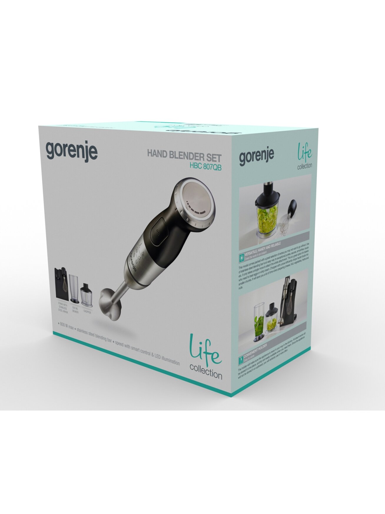 Gorenje | Blender | HBC807QB | Hand Blender | 800 W | Number of speeds Variable | Chopper | Black 4 Gorenje | Blender | HBC807QB | Hand Blender | 800 W | Number of speeds Variable | Chopper | Black 4