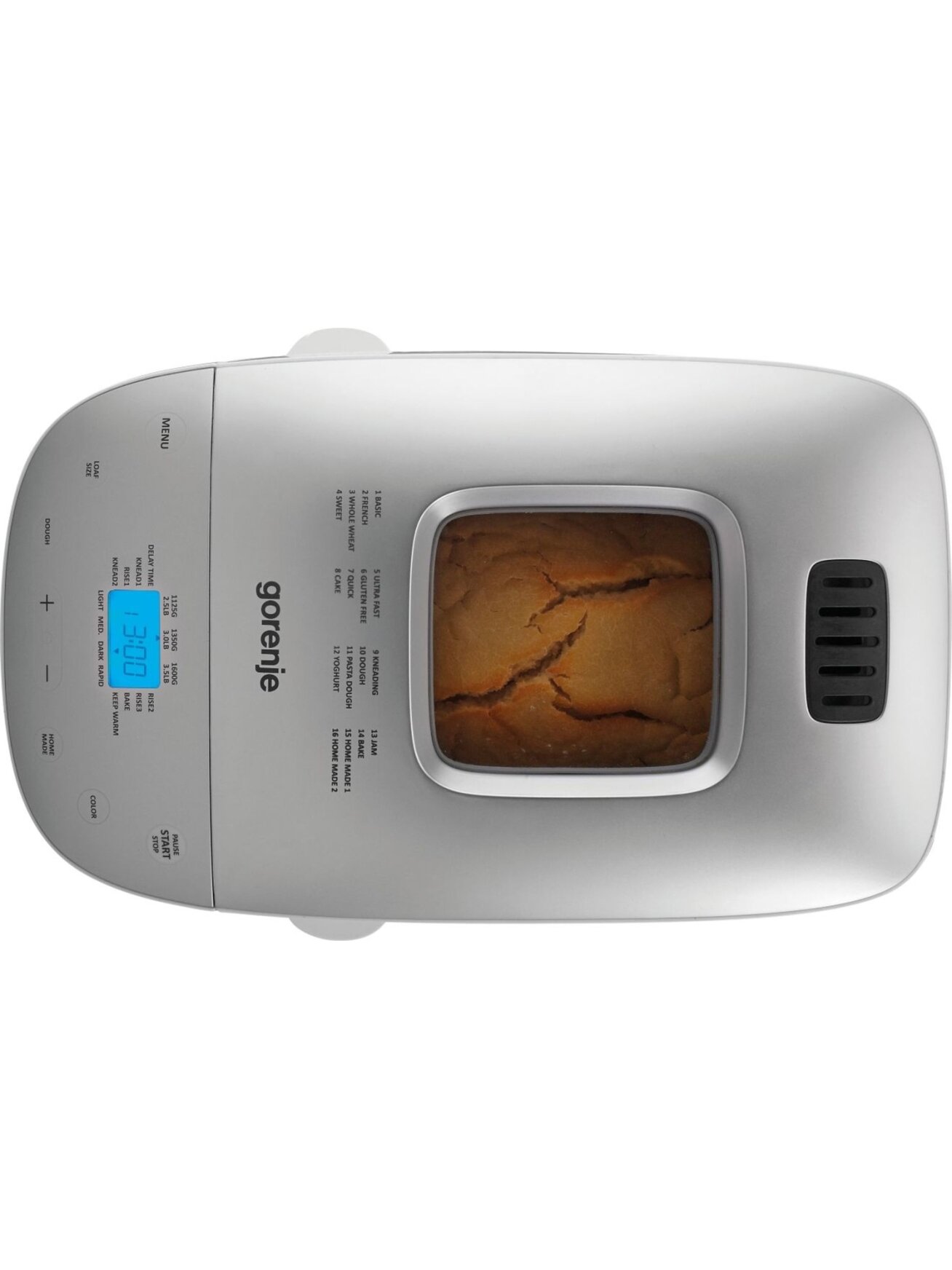 Gorenje | Bread maker | BM1600WG | Power 850 W | Number of programs 16 | Display LCD | White/Silver 4