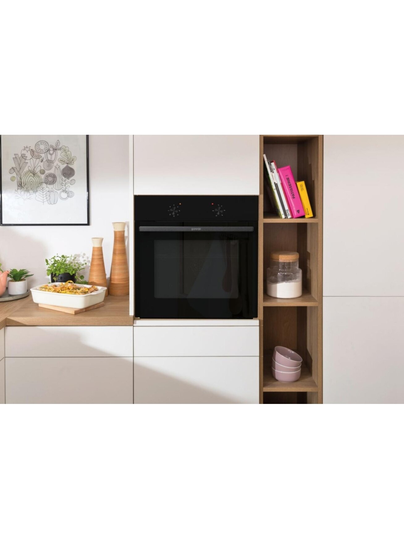 Gorenje Oven | BO6615E01B | 60 L | Electric | EnamelClean | Push pull buttons | Height 59.5 cm | Width 59.5 cm | Black 7 Gorenje Oven | BO6615E01B | 60 L | Electric | EnamelClean | Push pull buttons | Height 59.5 cm | Width 59.5 cm | Black 7