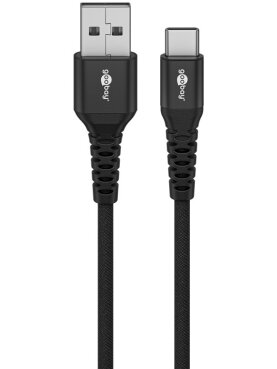 Goobay | USB-C to USB-A Supersoft Textile Cable with Metal Plugs | 74527 2