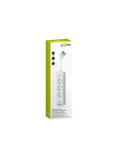 Goobay | 41264 3-Way Power Strip with Switch and USB | Sockets quantity 3