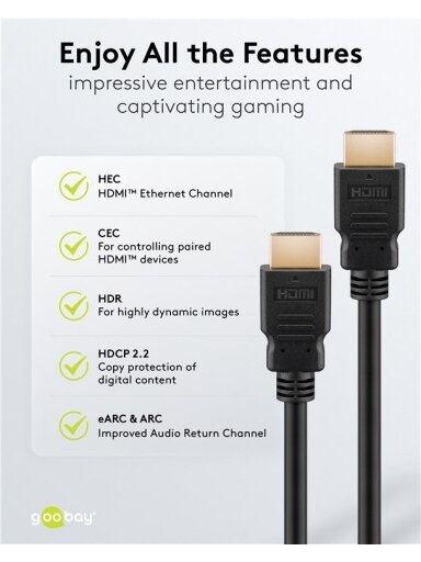 Goobay 80104 Soft HDMI High-Speed Cable with Ethernet | Soft | 3 m Goobay 80104 Soft HDMI High-Speed Cable with Ethernet | Soft | 3 m