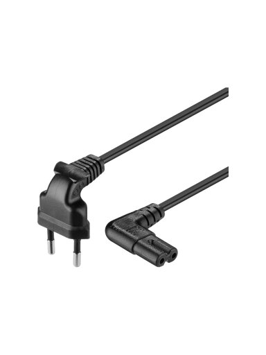 Goobay | 97350 | Euro connection cord, both ends angled | Black Euro male (Type C CEE 7/16) | Device socket C7 Goobay | 97350 | Euro connection cord, both ends angled | Black Euro male (Type C CEE 7/16) | Device socket C7