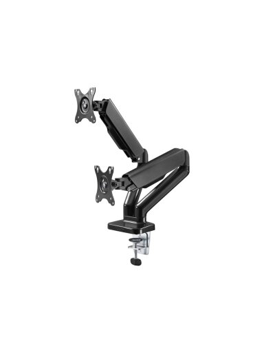 Goobay Desk Mount | Double Monitor Mount with Gas Spring | Swivel, Tilt, Rotation | 17-32 " | Maximum weight (capacity) 9 kg | Black Goobay Desk Mount | Double Monitor Mount with Gas Spring | Swivel, Tilt, Rotation | 17-32 " | Maximum weight (capacity) 9 kg | Black