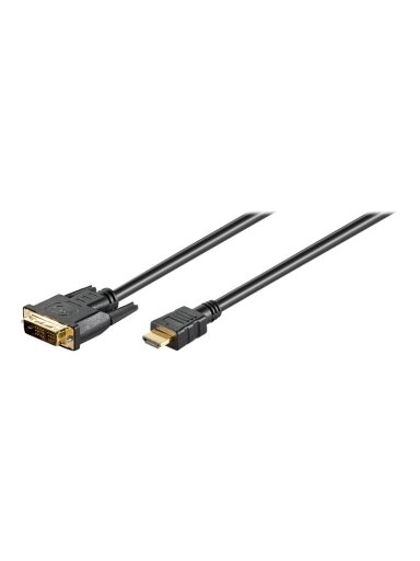 Goobay | DVI-D/HDMI cable, gold-plated | DVI-D male Single-Link (18+1 pin) | HDMI male (type A) | HDMI to DVI-D | 1.5 m
