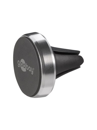 Goobay | Magnetic mount Metal Slim Design for smartphones (35mm) | 38685 | Black/Silver | Magnetic holder is suitable for almost every smartphone; Quick-Snap assembly technology for quick and easy use; Smart and almost invisible fastening option on the ca