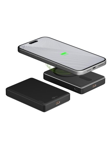 Goobay Magnetic Wireless Power Bank | 70183 | 10000 mAh | USB-C | Black