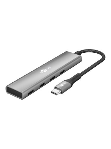 Goobay Slim 4-Port USB Hub, USB-C to USB-C, 5 Gbit/s