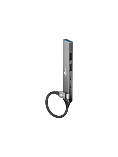 Goobay Slim 5-Port USB Hub, USB-C to USB-C/USB-A, 5 Gbit/s | 74460 Goobay Slim 5-Port USB Hub, USB-C to USB-C/USB-A, 5 Gbit/s | 74460