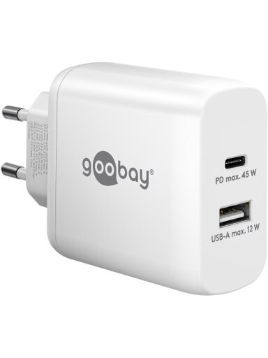 Goobay | USB-C PD Dual Fast Charger (45 W) | 65412 | N/A Goobay | USB-C PD Dual Fast Charger (45 W) | 65412 | N/A