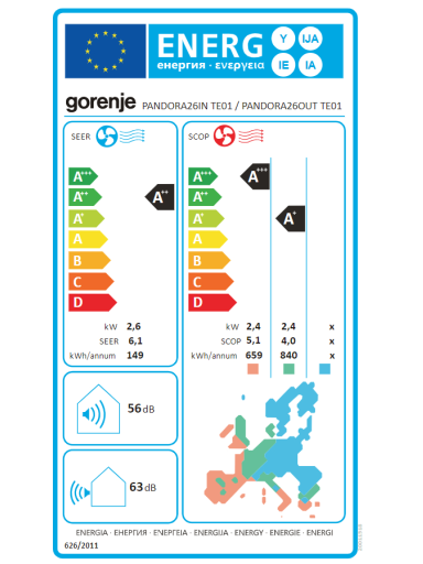 Gorenje | Air Conditioner, Indoor unit | 20011518 PANDORA26 TE01